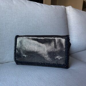 Rebecca Minkoff inspired Black and bronze metallic Women's chainlink Clutch